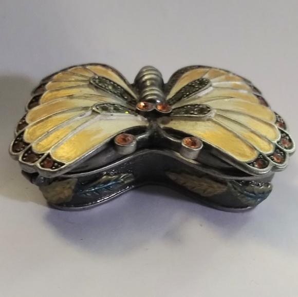 DZ Butterfly Enamel Rhinestone  Trinket Box - Picture 3 of 6